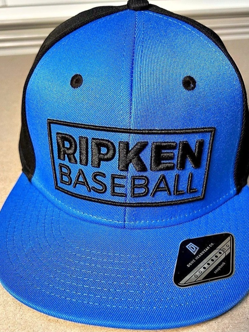 Ripken Baseball Dome Headwear Blue Black Snapback Hat NWT